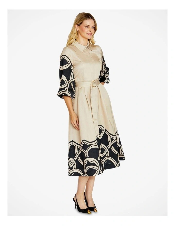 Jasmine Swirl Dress in Beige image 3