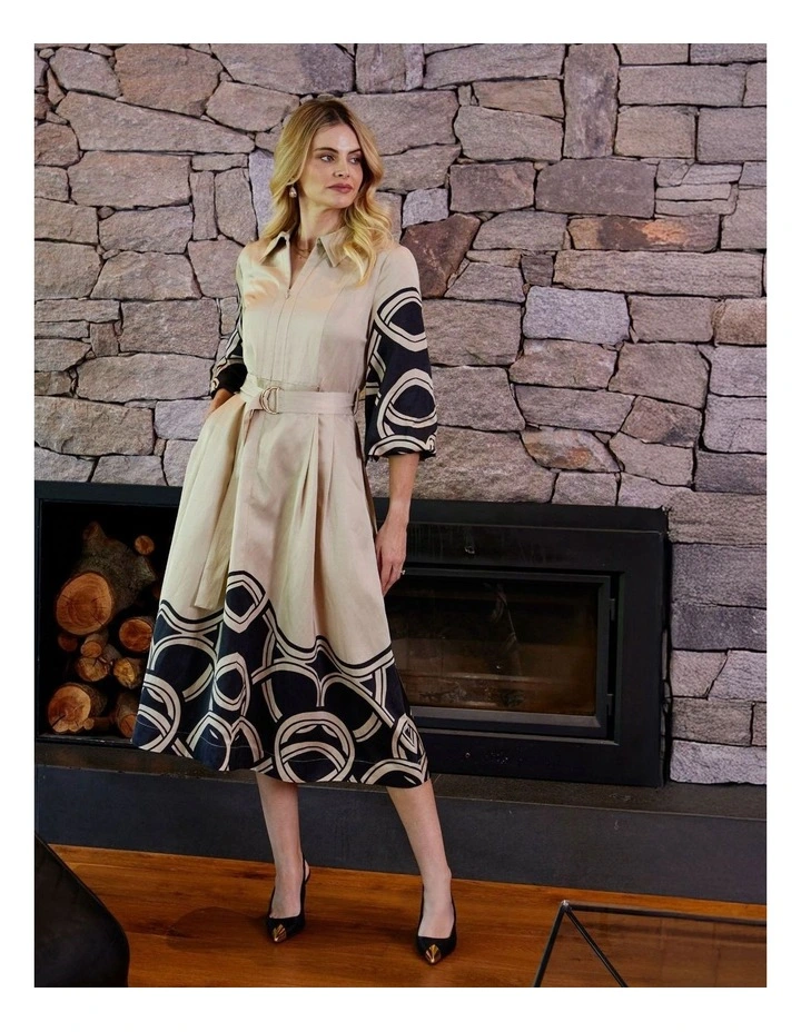 Jasmine Swirl Dress in Beige image 4