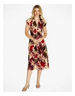 Sophie Sleeveless Belted Dress in Multi