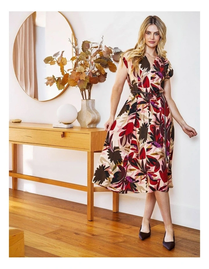 Sophie Sleeveless Belted Dress in Multi image 4