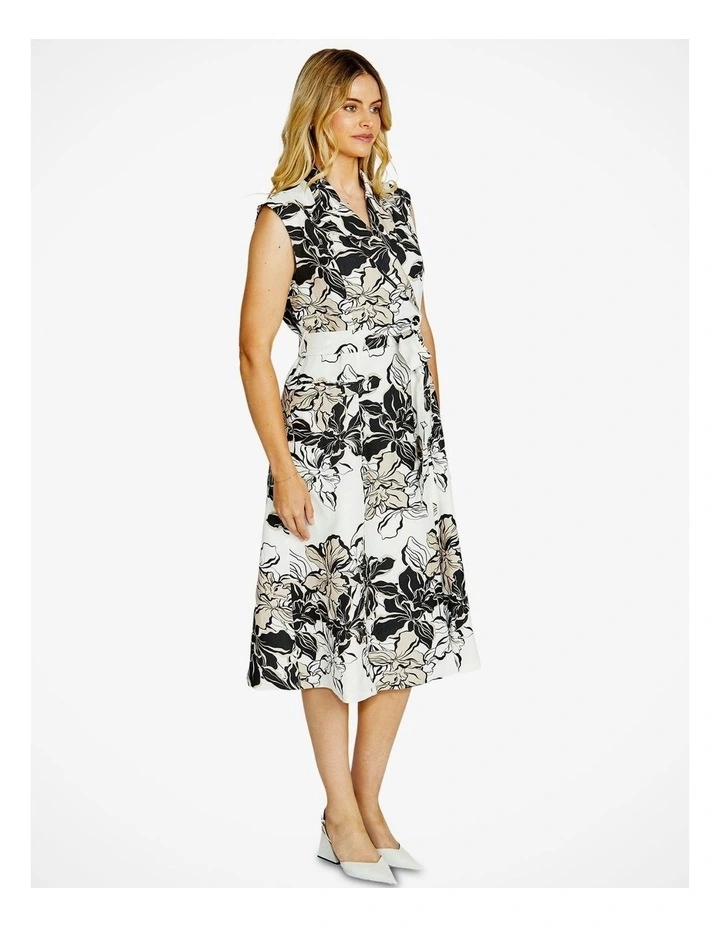 Sleeveless Shirt Dress in Floral Races Print image 3