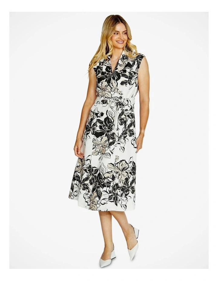 Sleeveless Shirt Dress in Floral Races Print image 4
