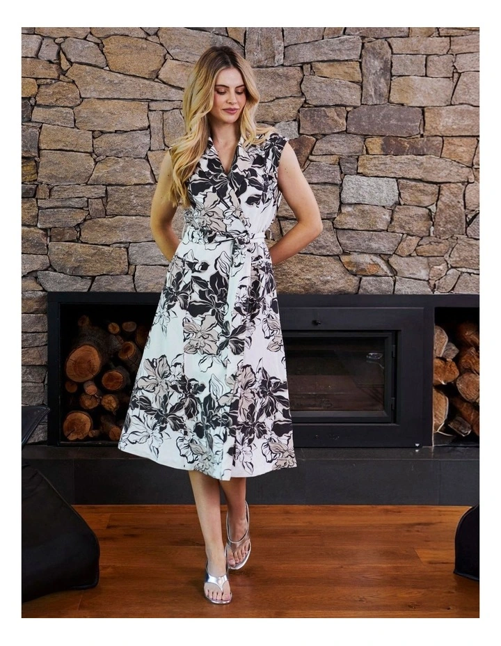 Sleeveless Shirt Dress in Floral Races Print image 5