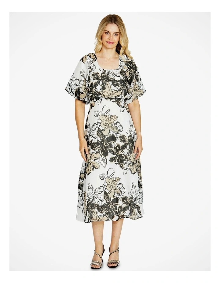Eden Raglan Sleeve Dress in Floral Races Print image 1