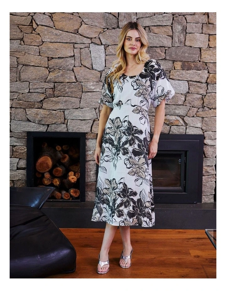 Eden Raglan Sleeve Dress in Floral Races Print image 4