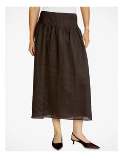 Sasha Pintuck Skirt in Chocolate