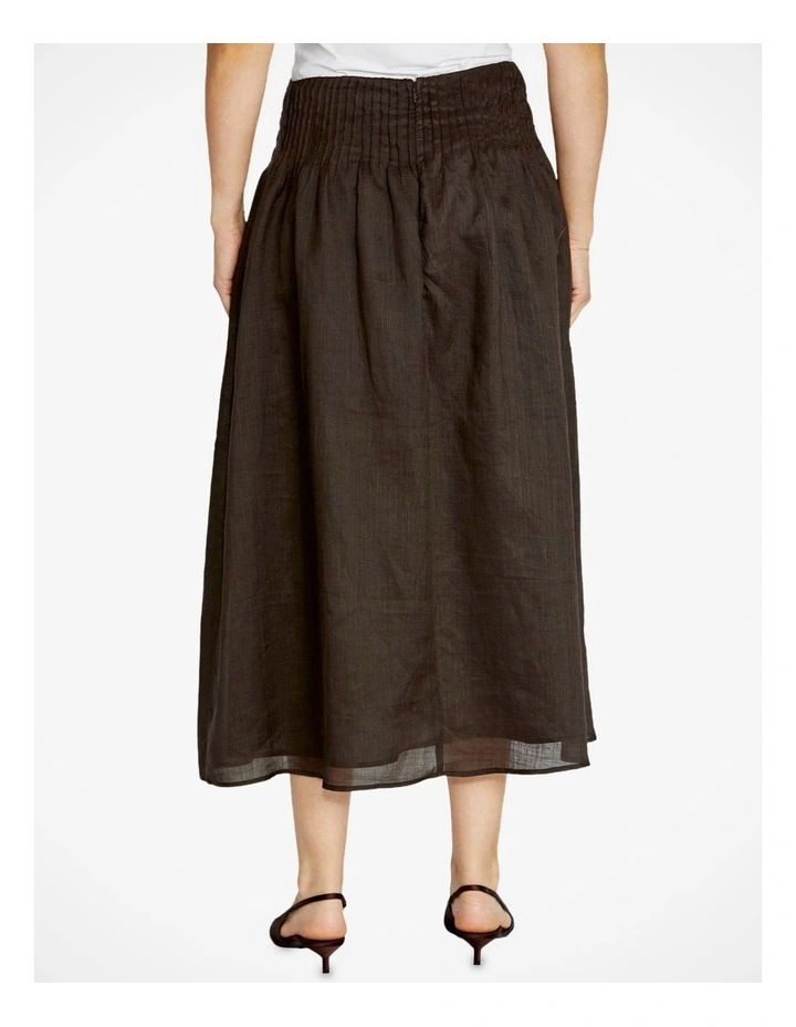 Sasha Pintuck Skirt in Chocolate image 2