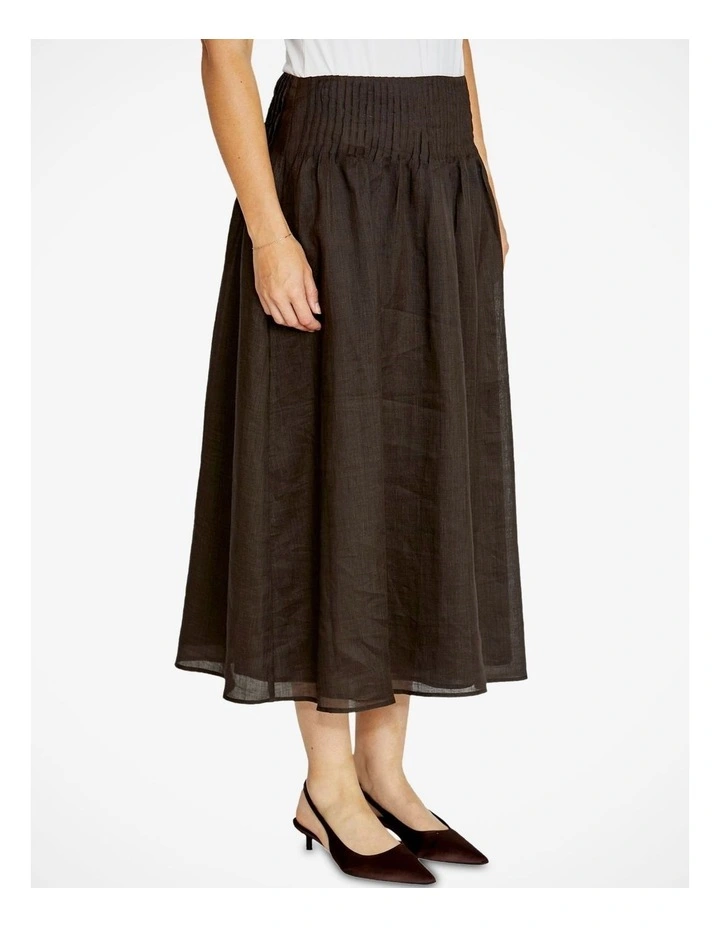 Sasha Pintuck Skirt in Chocolate image 3