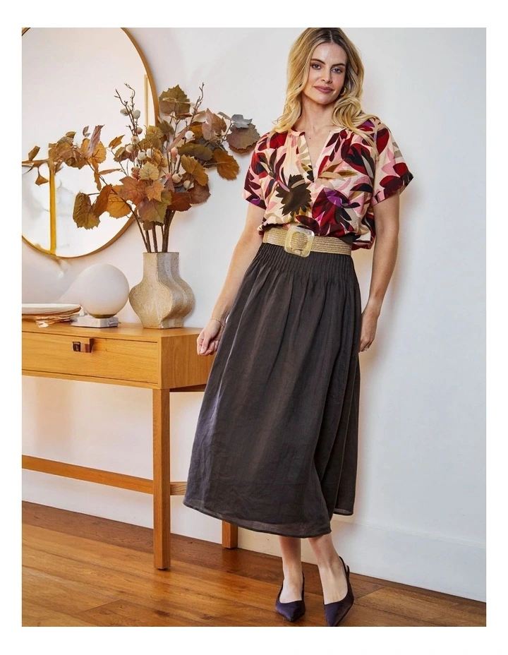 Sasha Pintuck Skirt in Chocolate image 4