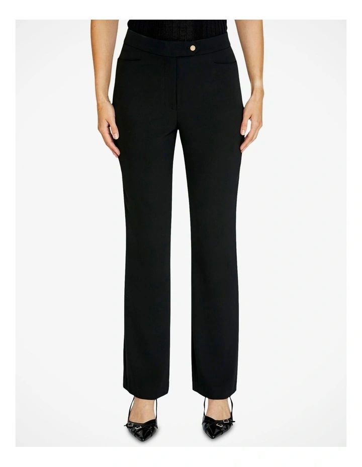 Manhattan Straight Leg Trouser in Black image 1
