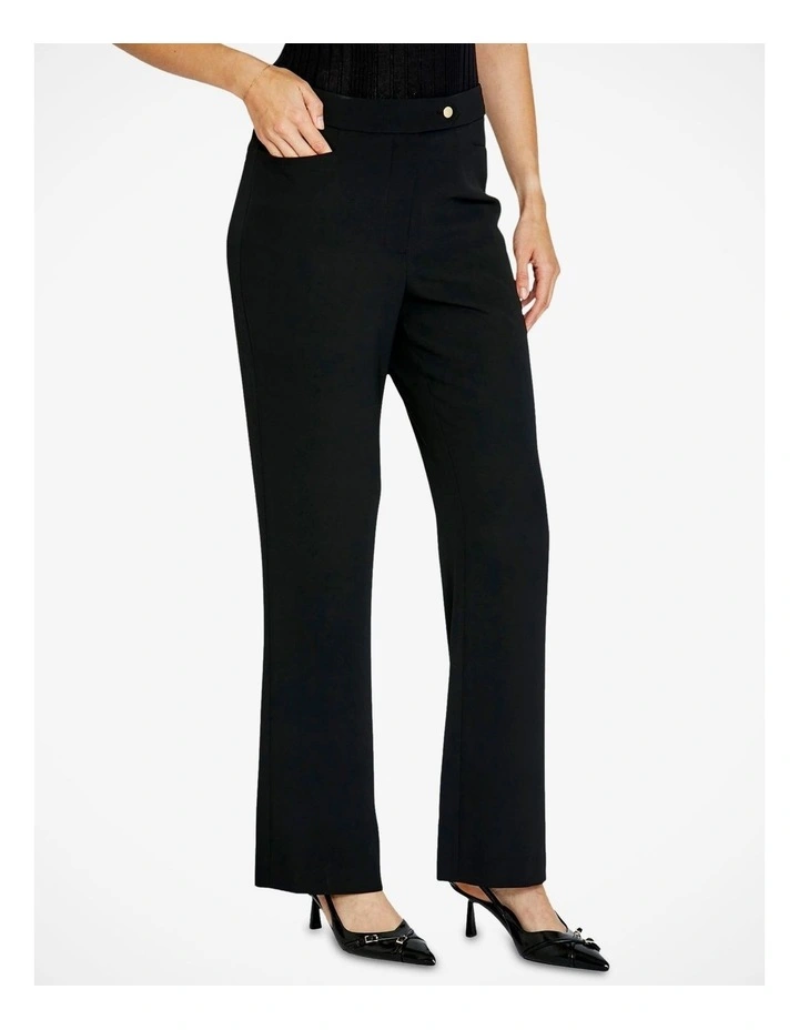 Manhattan Straight Leg Trouser in Black image 3