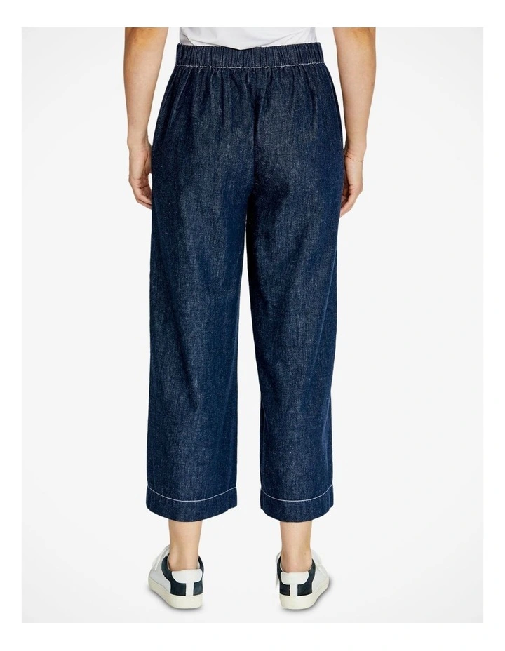 Adelina Front Pocket Straight Leg Pant in Indigo Mix image 2