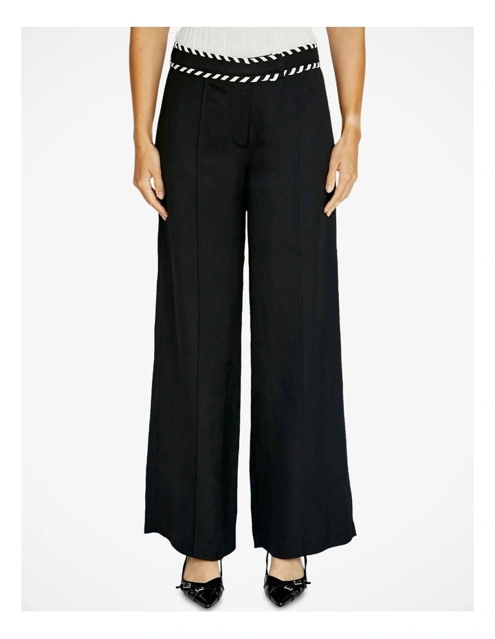 Tiffany Twist Trim Pant in Black image 1