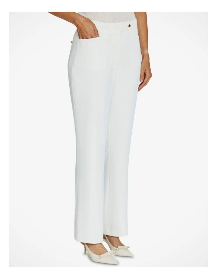 Manhattan Straight Leg Trouser in Vanilla image 3