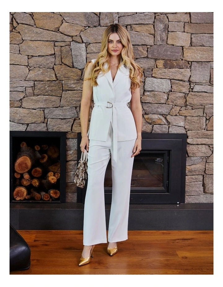 Manhattan Straight Leg Trouser in Vanilla image 4