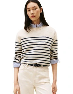 Relaxed Fit Soft Wool Jumper in Cream