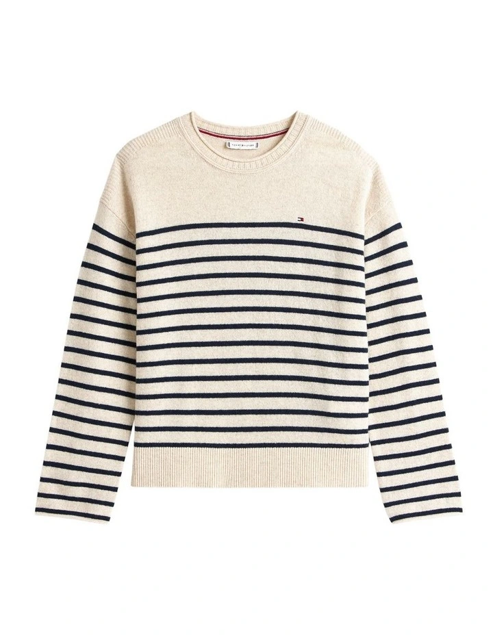 Relaxed Fit Soft Wool Jumper in Cream image 5