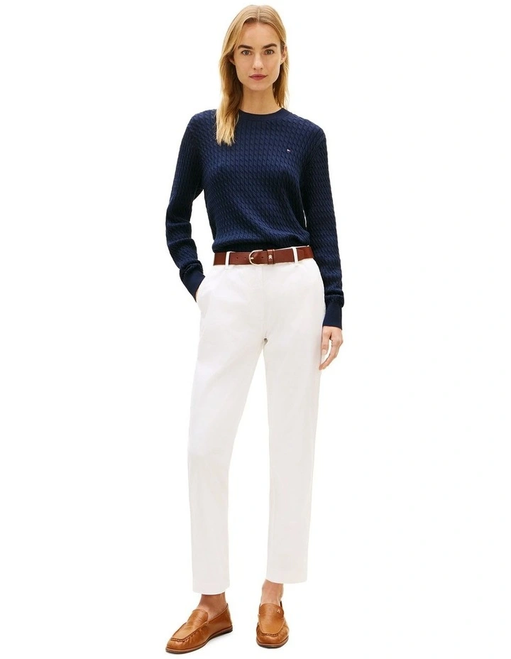 Fine Gauge Cable Knit Jumper in Blue image 4