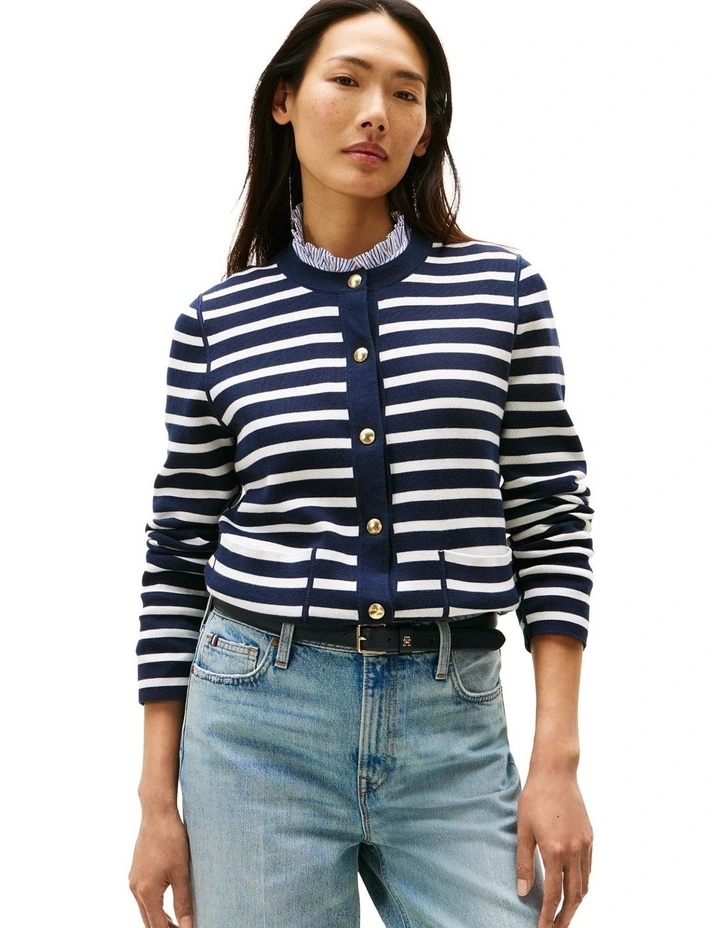 Reversible Jersey Cardigan in Blue image 1