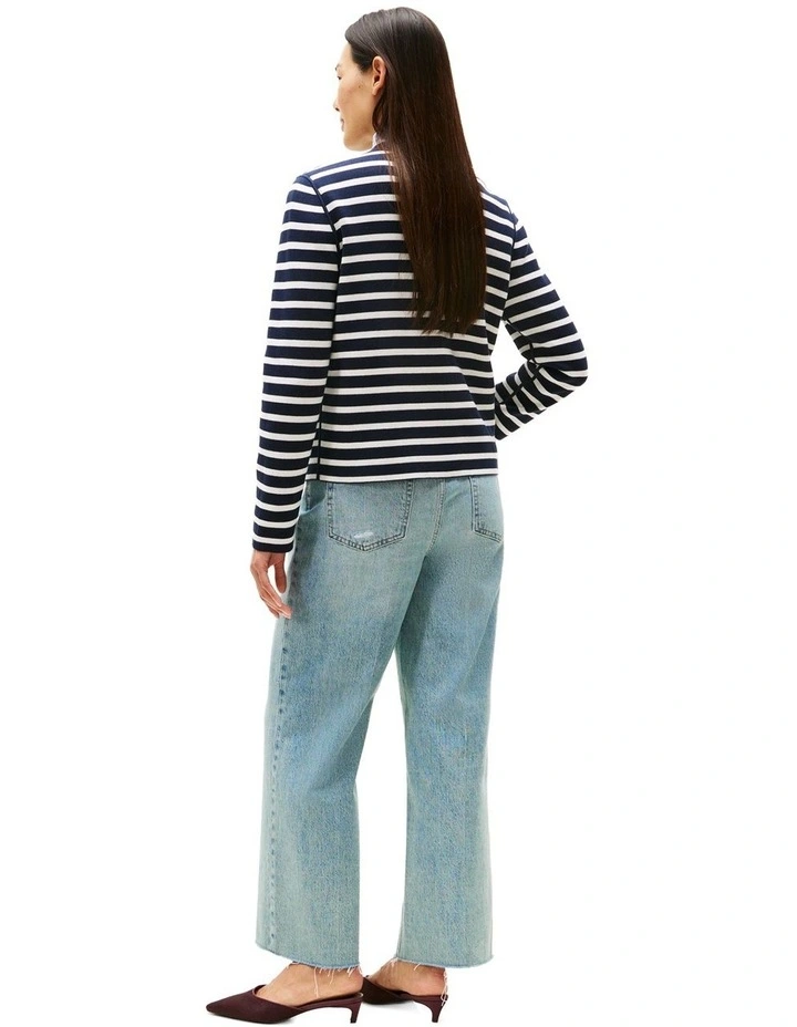 Reversible Jersey Cardigan in Blue image 2