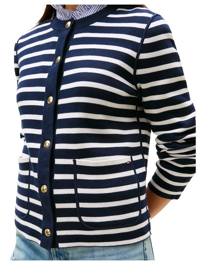 Reversible Jersey Cardigan in Blue image 3