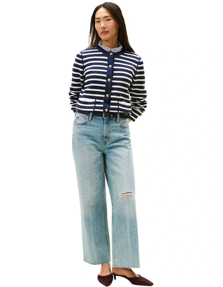 Reversible Jersey Cardigan in Blue image 5