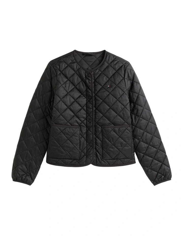 Lightweight Water Repellent Padded Quilted Jacket in Black image 5