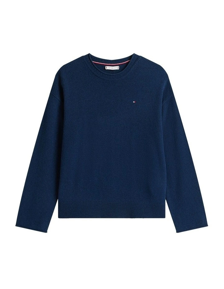 Relaxed Fit Soft Wool Jumper in Blue image 5