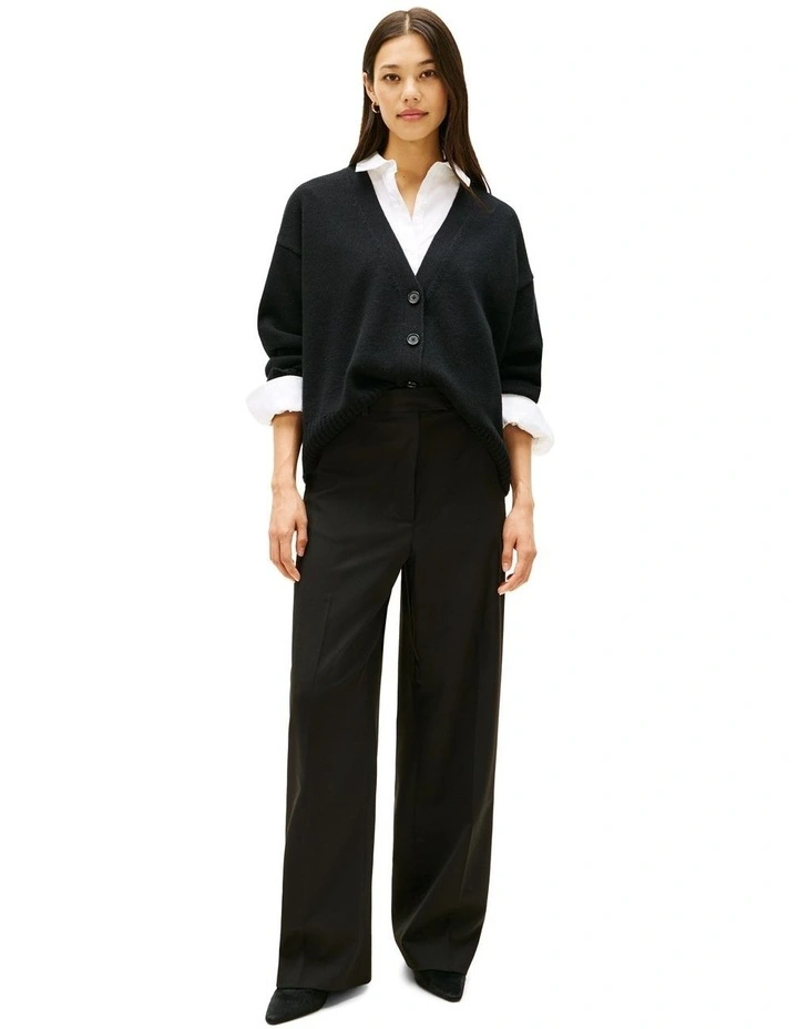 Pure Wool Oversized Cardigan in Black image 4