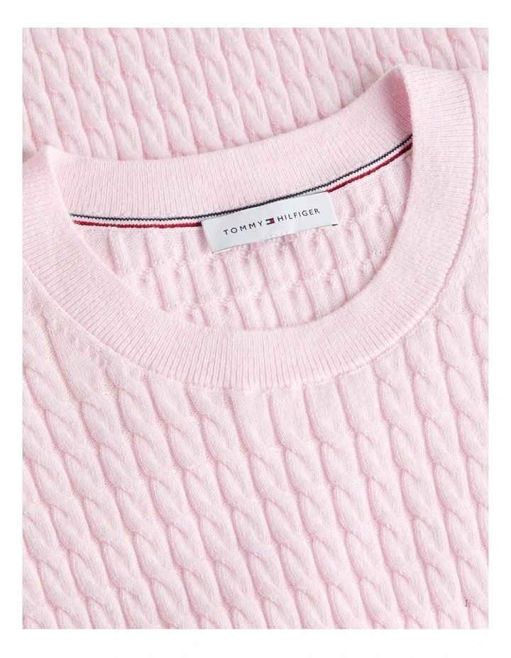 Stripe Slim Fit Short Sleeve Jumper in Pink image 3
