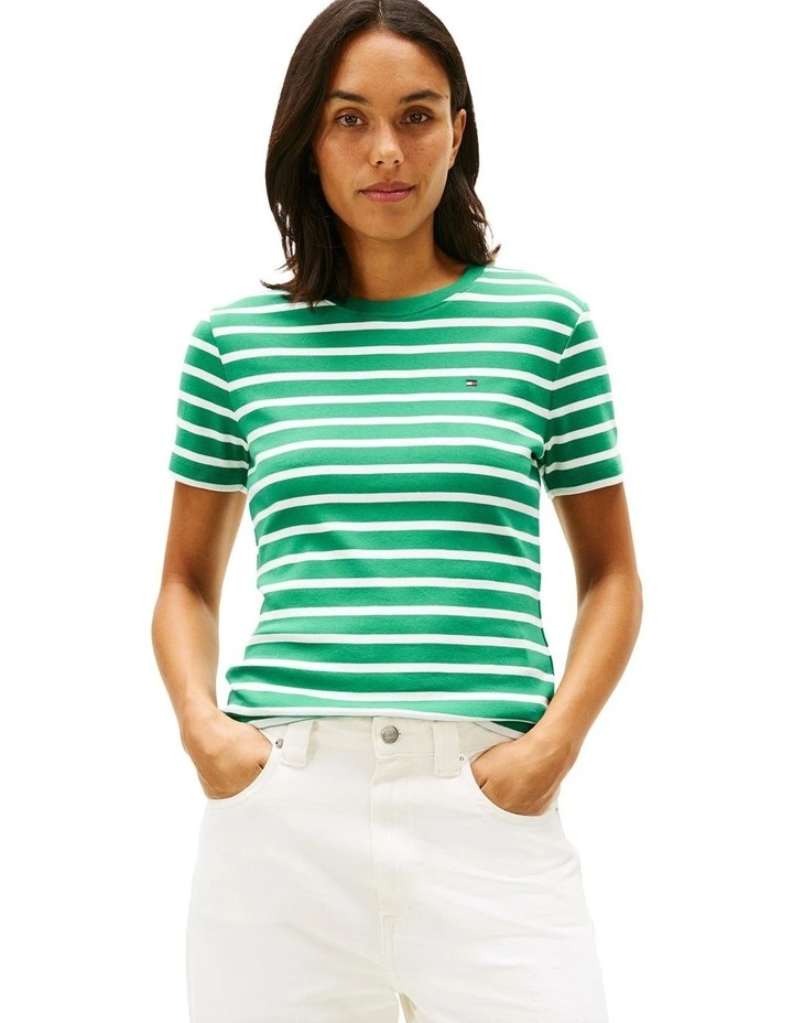 Cody Slim Crew Neck T-Shirt in Green image 1