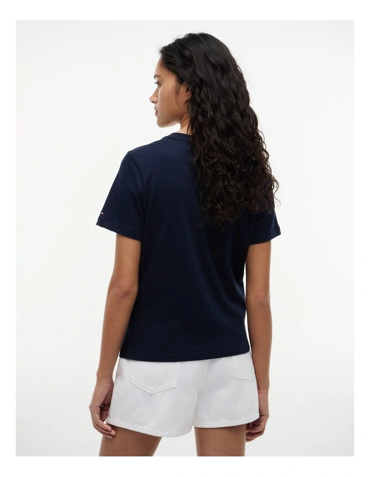 Logo Crew Neck T-Shirt in Blue image 2