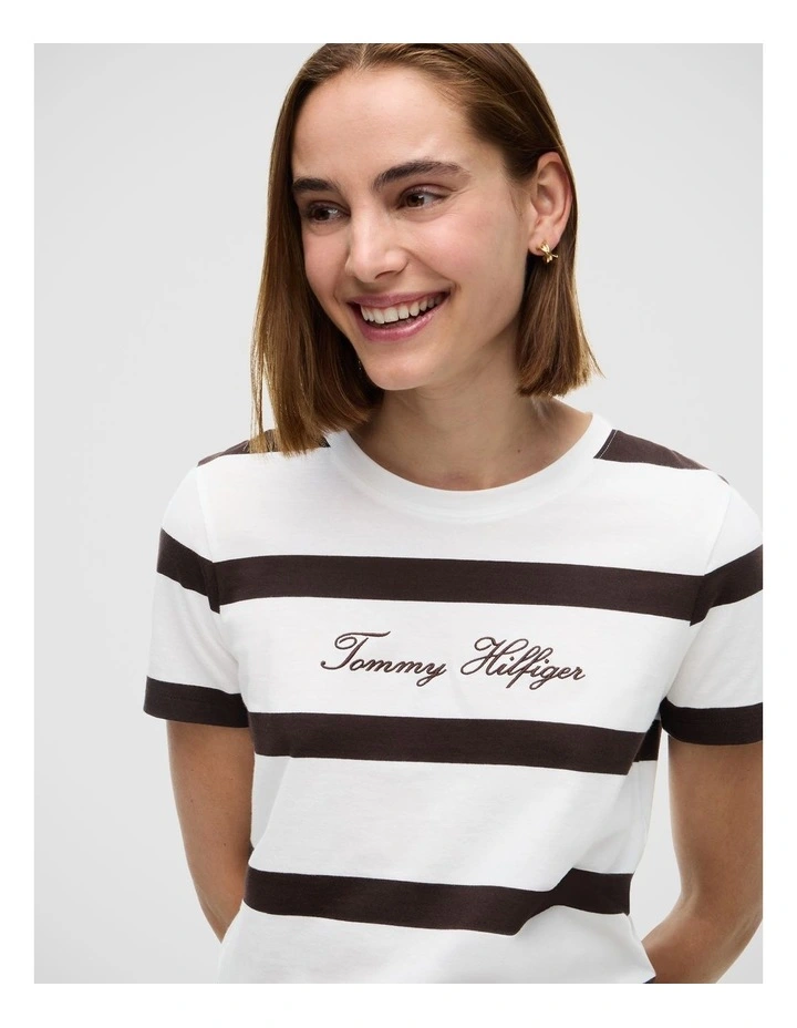 Logo Jersey Crew Neck T-Shirt in White image 3