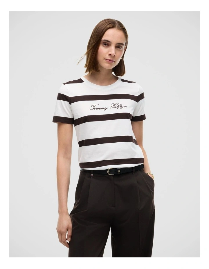 Logo Jersey Crew Neck T-Shirt in White image 4