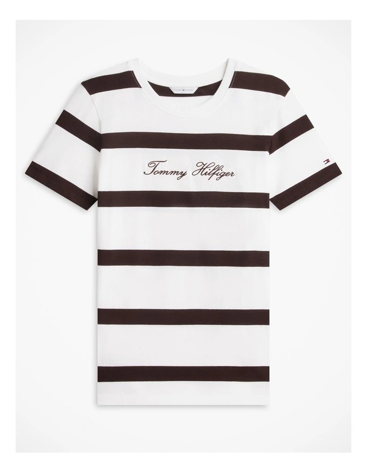 Logo Jersey Crew Neck T-Shirt in White image 5