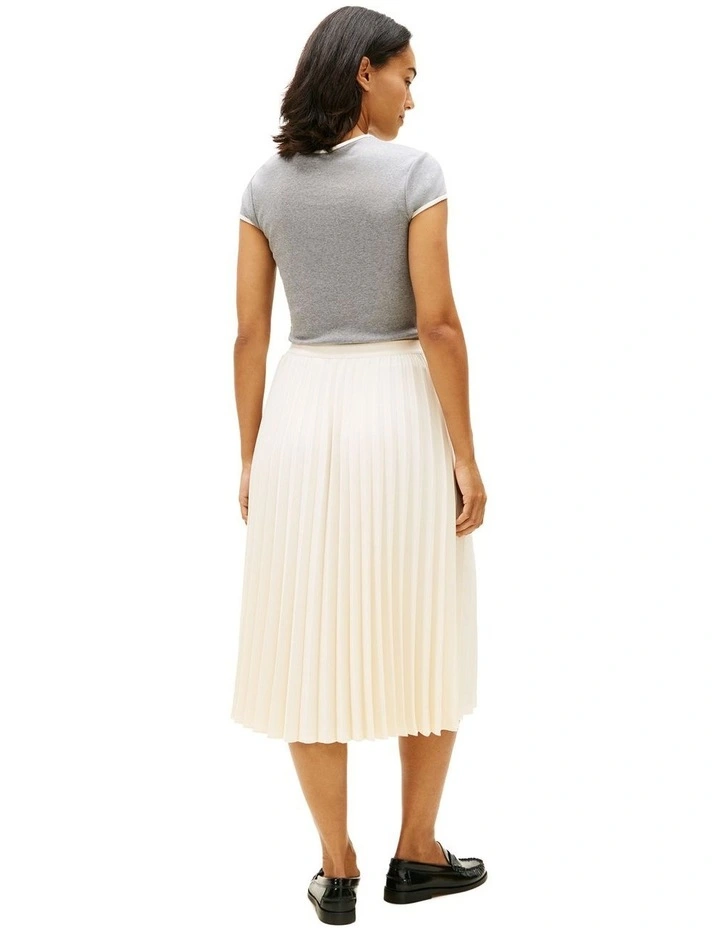 Pleated Midi Skirt in Beie image 2
