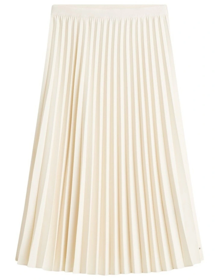 Pleated Midi Skirt in Beie image 6