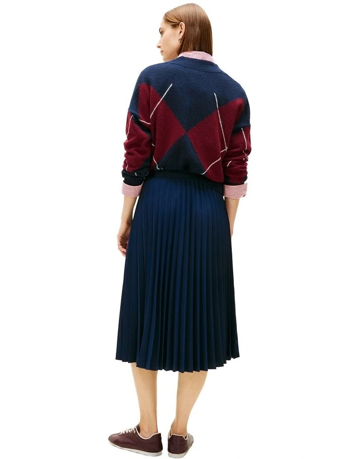 Pleated Midi Skirt in Blue image 2