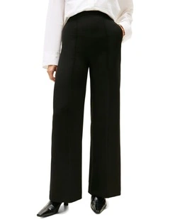 Relaxed Wide Leg Trousers in Black