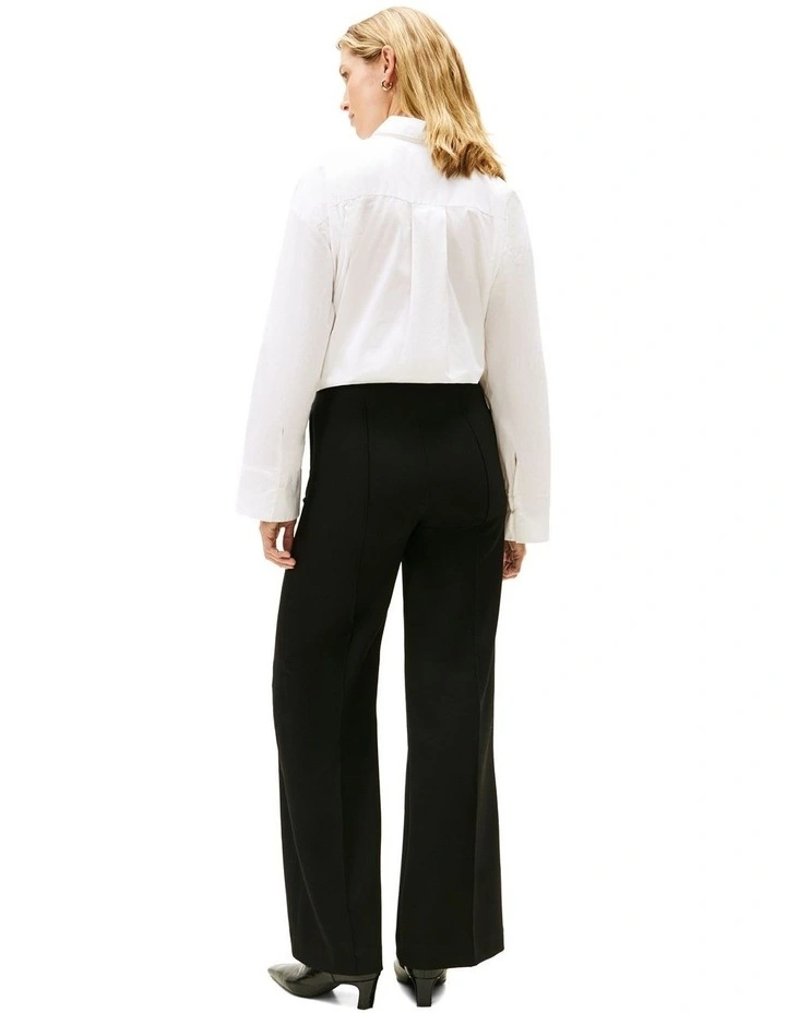 Relaxed Wide Leg Trousers in Black image 2