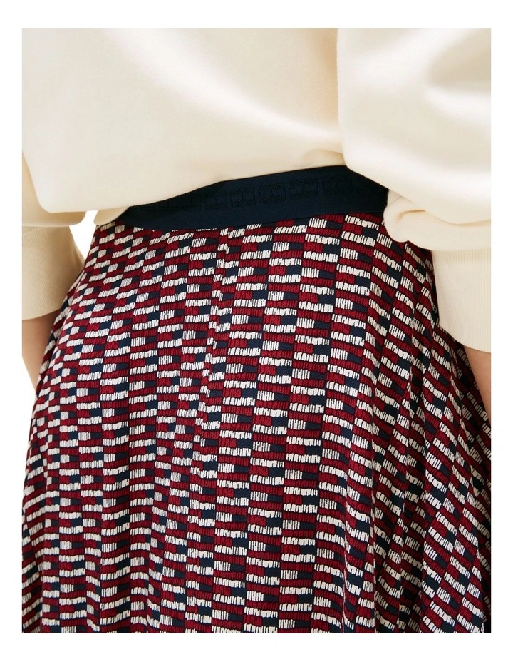 A-Line Twill Midi Skirt in Blue image 3