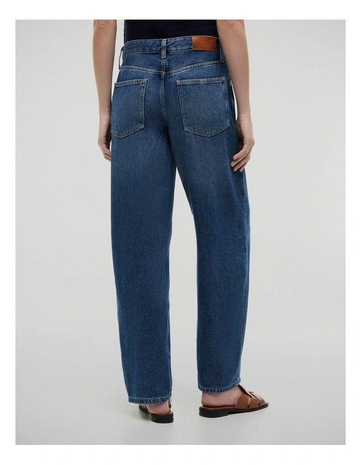 Mid Rise Barrel Leg Jeans in Blue image 2
