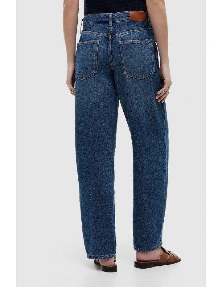 Mid Rise Barrel Leg Jeans in Blue image 2
