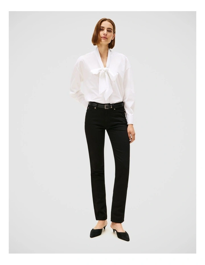 Mid Rise Slim Jeans in Black image 1