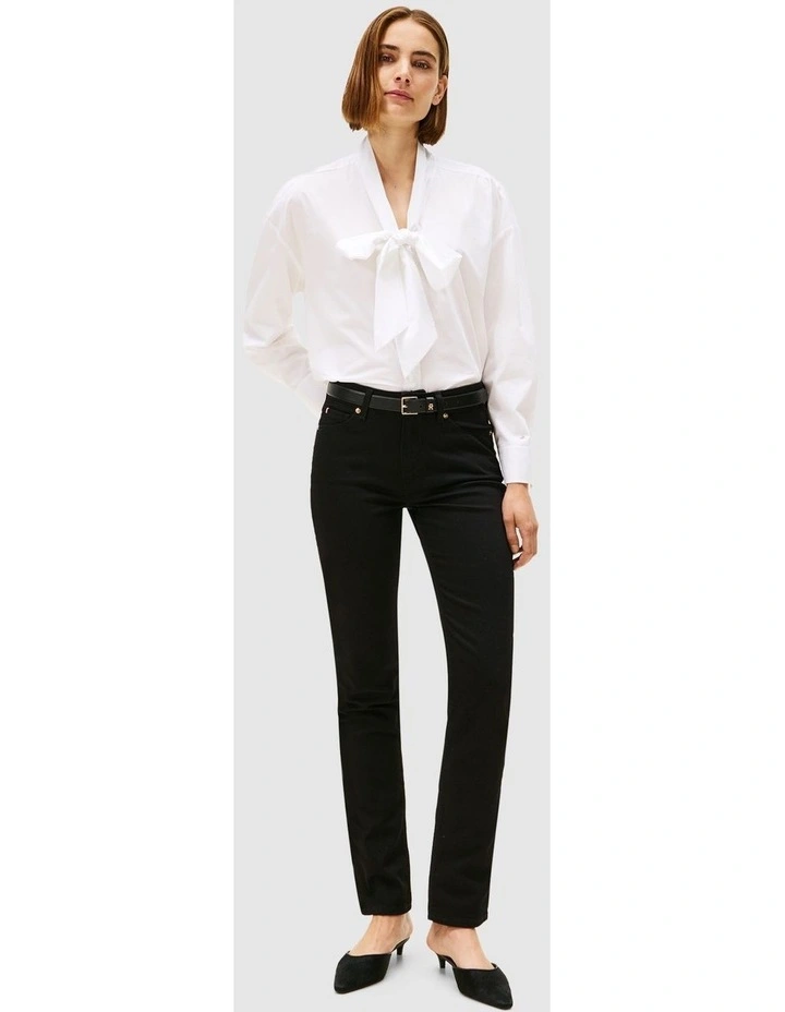 Mid Rise Slim Jeans in Black image 1