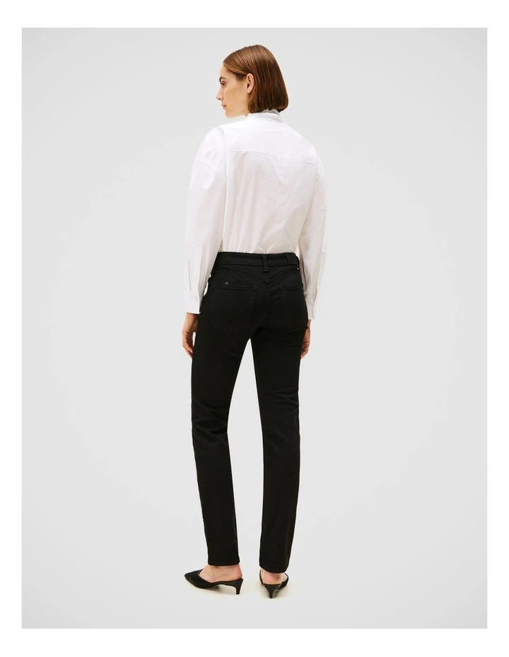 Mid Rise Slim Jeans in Black image 2