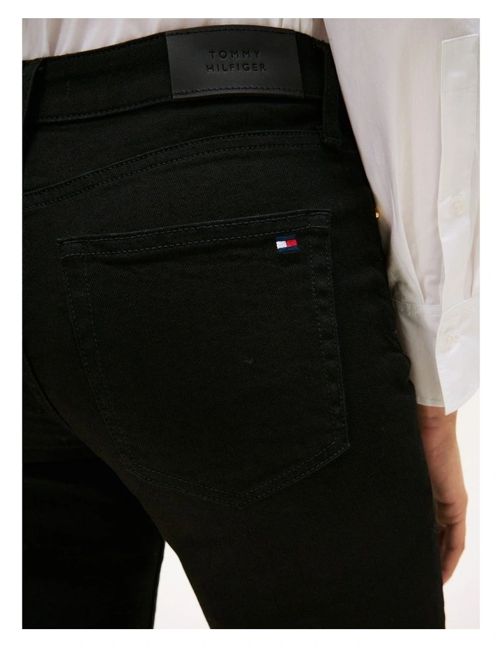 Mid Rise Slim Jeans in Black image 3