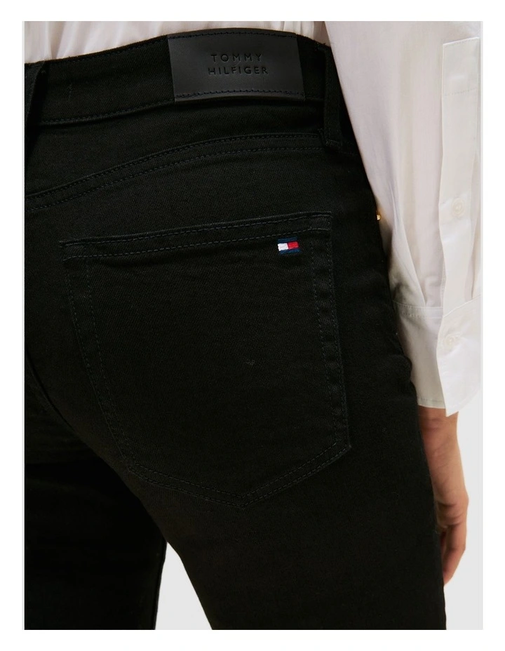 Mid Rise Slim Jeans in Black image 3