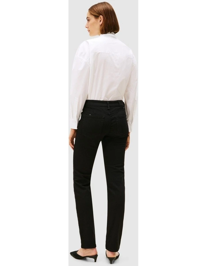 Mid Rise Slim Jeans in Black image 4