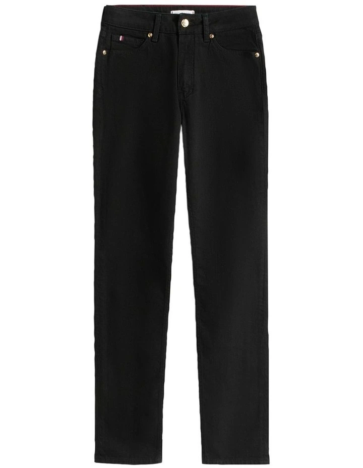 Mid Rise Slim Jeans in Black image 5